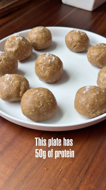 This plate has 50g of protein π
These salted maple sunflower butter protein balls are slightly sweet, a little salty and take about 5 minutes to make.
Each one has around 5g of protein, making them an easy grab and go snack, fall treat or something a little healthier to put out on game day. π
Salted Maple Sunflower Butter Protein Balls
Makes 10
1/2 cup rolled oats, blended
1/3 cup sunflower seed butter
1 full serving vanilla protein powder
1 tbsp pure maple syrup
1/2 tsp vanilla extract
1/4 tsp cinnamon
1/4 tsp sea salt
2β4 tbsp unsweetened almond milk, as needed (start low)
Flaky sea salt for topping
Blend the oats into a coarse flour. Add the sunflower seed butter, protein powder, maple syrup, vanilla, cinnamon and sea salt. Mix, adding almond milk a little at a time until a dough forms.
Roll into 10 balls, finish with flaky sea salt and refrigerate for about 30 minutes.
Save these for an easy high protein snack this fall. π€
#proteinpacked #easyrecipes #healthyrecipes #proteinballs #fallvibes