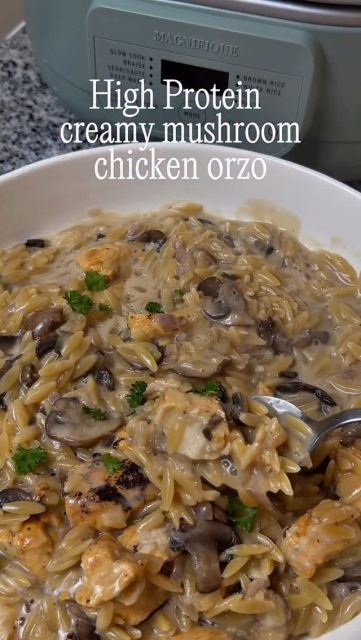 One pot Creamy Mushroom Chicken Orzo in my @cookmagnifique Claypot!

If your goal is to increase protein, eat more balanced for your gut or support fat loss, this is the kind of meal that makes it easy

No draining, no extra pans, just throw everything in and let it cook

Ingredients
	•1 cup dry orzo
	•2–2.5 cups broth (chicken or beef)
	•1.5-2 cups cooked chicken, chopped (I always have it on hand)
	•1 tbsp olive oil
	•1/2 onion, diced
	•2 cups mushrooms, sliced
	•3 cloves garlic, minced
	•Salt + pepper

Creamy sauce
	•1/2 cup cottage cheese
	•2 tbsp parmesan
	•2–3 tbsp broth (to blend smooth)

Instructions 
	1.Sauté mode. Add olive oil, onion and mushrooms
Cook until mushrooms brown
Add garlic, cook 30 sec
	2.Add orzo, toast 1–2 min
	3.Pour in broth, cover
Switch to pasta setting 
Cook until orzo is tender
	4.Add cooked chicken
	5.Blend cottage cheese, parmesan and broth until smooth
	6.Turn to low/warm
Stir sauce in until creamy
	7.Finish with black pepper

You can use code ALISSA10 to save on your very own non toxic Magnifique Claypot! You can also stack it with their Mother’s Day deal!

#easyrecipe #healthyrecipe #nontoxic