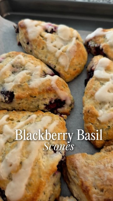 These Blackberry Basil Scones taste like something you’d order at a café, but they’re made with a few lighter ingredient swaps you can feel good about.
Juicy blackberries, fresh basil and bright lemon come together in a soft, buttery scone that’s lightly sweet and perfect with your morning coffee or tea.
Ingredients
Dry
• 2 cups all-purpose flour (or 1:1 gluten-free flour)
• 1/4 cup monk fruit sweetener
• 1 1/2 tsp baking powder
• 1/2 tsp baking soda
• 1/4 tsp salt
• Zest of 1 to 2 lemons
• 2 tbsp finely chopped fresh basil
Wet
• 1/2 cup cold unsalted butter, cubed
• 1/2 cup cold kefir
• 1 tsp vanilla extract
• 1 tsp fresh lemon juice
• 1 cup cold fresh blackberries
Before Baking
• 1 to 2 tbsp kefir
• 1 tbsp monk fruit sweetener
Lemon Glaze
• 1/4 to 1/2 cup powdered monk fruit sweetener
• 2 to 3 tsp fresh lemon juice
• 1/2 tsp vanilla extract
Directions
1. Whisk together the flour, monk fruit, baking powder, baking soda, salt, lemon zest and basil.
2. Cut in the cold butter until the mixture resembles coarse crumbs with pea-sized pieces.
3. Stir together the kefir, vanilla and lemon juice.
4. Add the wet mixture to the dry ingredients and mix just until the dough comes together. Gently fold in the blackberries.
5. Pat into a 1-inch thick circle and cut into 8 wedges.
6. Chill for 15 minutes.
7. Brush the tops with kefir and sprinkle with monk fruit.
8. Bake at 400°F for 20 to 22 minutes, or until lightly golden.
9. Cool for 10 minutes, whisk together the glaze ingredients and drizzle over the scones.
Save this recipe for berry season. 🍋🫐
#blackberry #healthybaking #easyrecipe #brunch #homemadebaking
