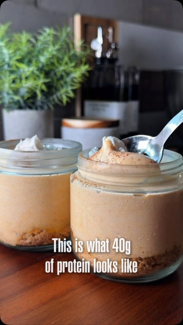 🧡My protein cheesecake bowls are back for fall and pumpkin pie had to be first.

Creamy pumpkin cheesecake over a graham cracker crust, chilled until thick then finished with whipped cream and cinnamon. It tastes like fall dessert but packs 40g of protein into the whole bowl.

Pumpkin Pie Protein Cheesecake Bowl

1/2 cup cottage cheese
1 serving vanilla protein powder
2 tbsp pumpkin purée
1 tbsp cashew butter
1 tbsp pure maple syrup
1/2 tsp vanilla
1/2 tsp pumpkin pie spice
Pinch sea salt
1 graham cracker
Whipped cream + cinnamon

Crush the graham cracker into the bottom of your bowl. Blend everything else until smooth, add over the crust and refrigerate for about 1 hour. Top with a dollop of whipped cream and cinnamon.

Save this one for pumpkin season as fall recipes are officially here🎃

#pumpkinseason #cheesecake #easyrecipes #healthyrecipes